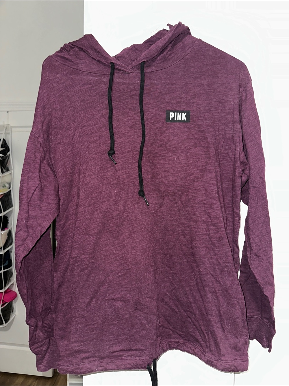 PINK Victoria's Secret Men's Crewneck Hoodie in Plum